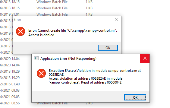Cara mengatasi error access is denied pada xampp-control.ini 